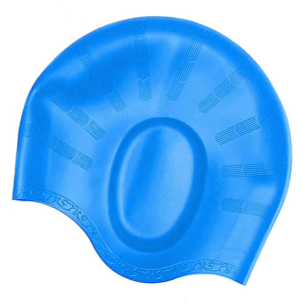 
Grey Novelty Waterproof Ear Protective Adult Custom Silicone Swim Cap 