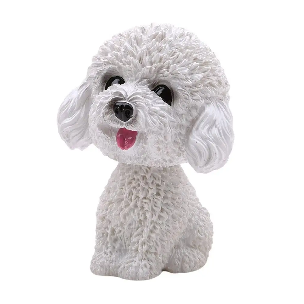 Lovely Handmade Resin Dog Bobble Head Car Decoration Nodding Resin Puppy Dog