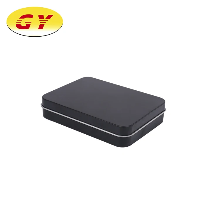 Factory Price rectangular shape Black Small Metal Tin Box for gift