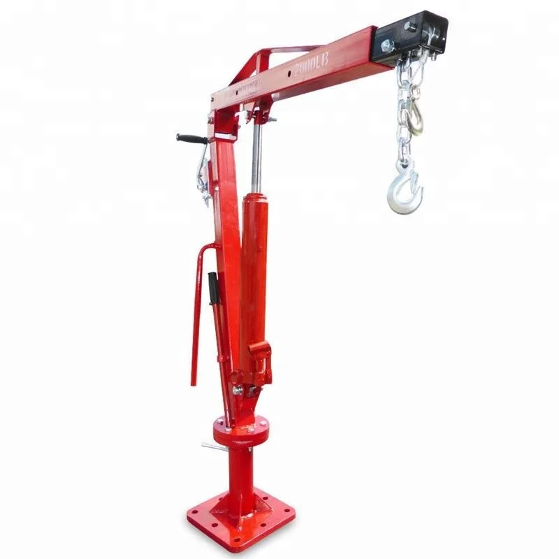 1ton Mini Pickup Truck Mounted Hydraulic Lift Crane with Hand winch
