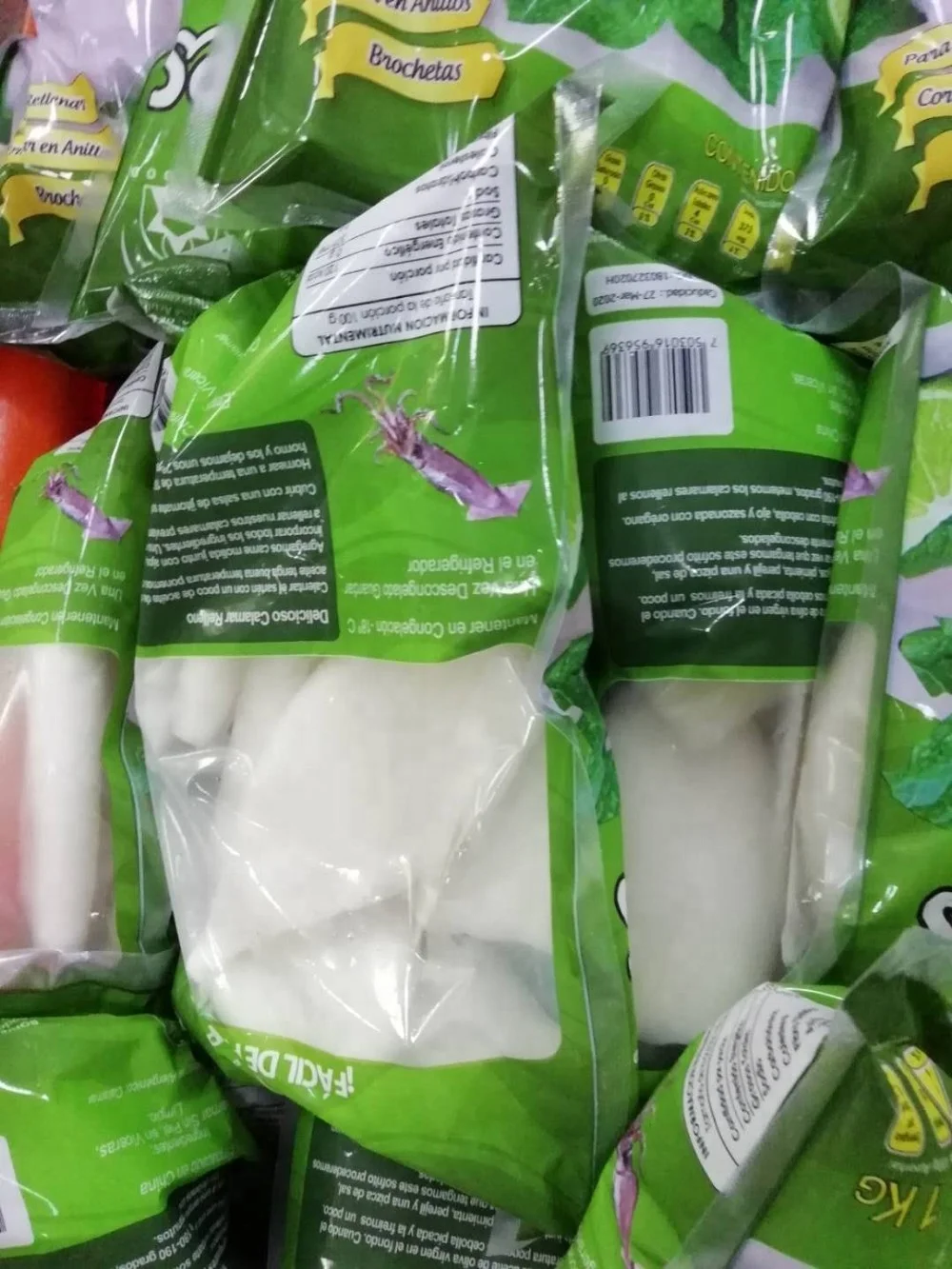 frozen squid tube todarodes pacificus