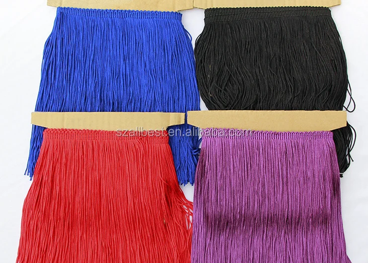 2016 Hot sale colorful polyester tassel fringe/tassel fringe for Latin dance costumes