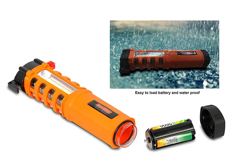 Led Megnetic Work Light Inspection Lamp With With Safety Hammer & Belt Cutter and Warning Flashlight