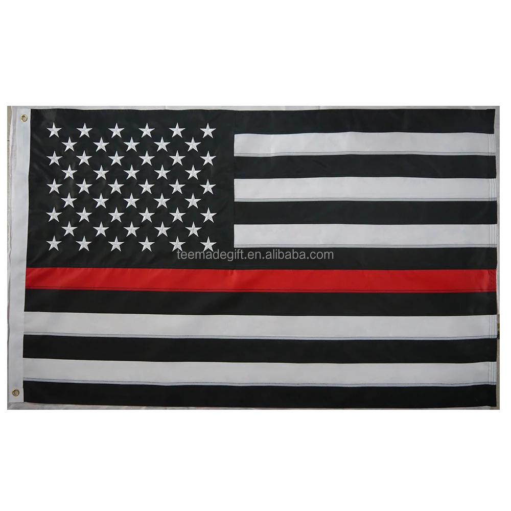 
Hot Sale 3x5ft embroidered thin blue line and thin red line flag 