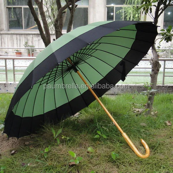 High quality 16 ribs deck umbrella wooden chinese umbrella