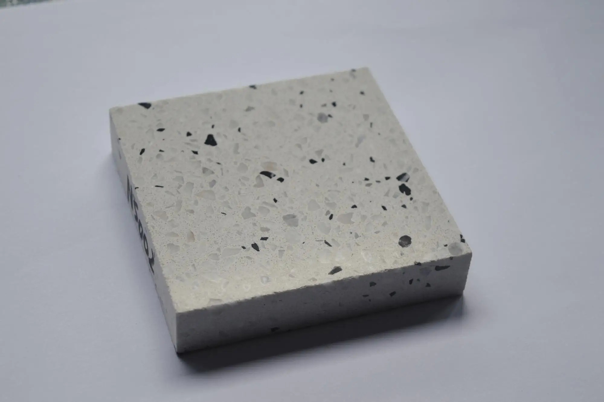 
Black dots ivory white terrazzo 