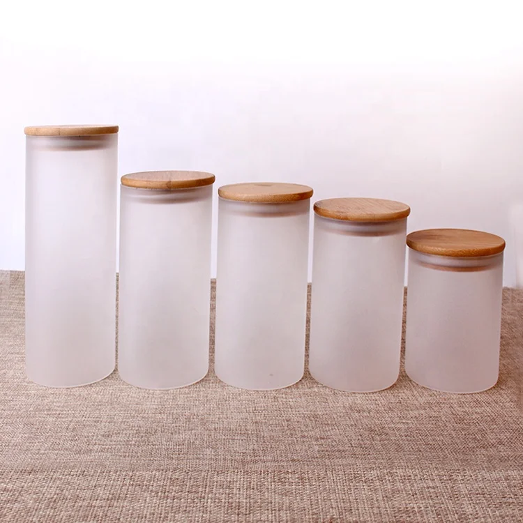 
1000ml glass jar with bamboo wood lid for rice flour food storage 