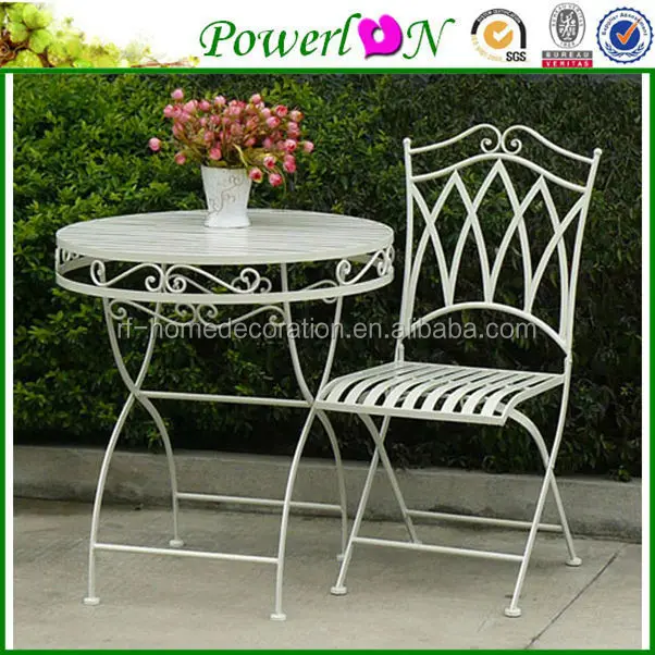 
High Quality Metal Mosaic Wood side Mosaic Garden Table And Folding Chair Set Outdoor Dining Furniture 