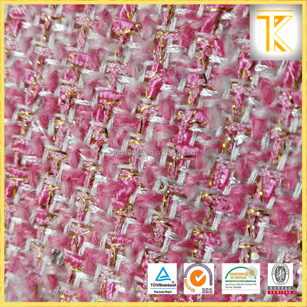 
Hot sales products satin fabric wholesale for woolen fabric for luxury cloths tweed boucle 