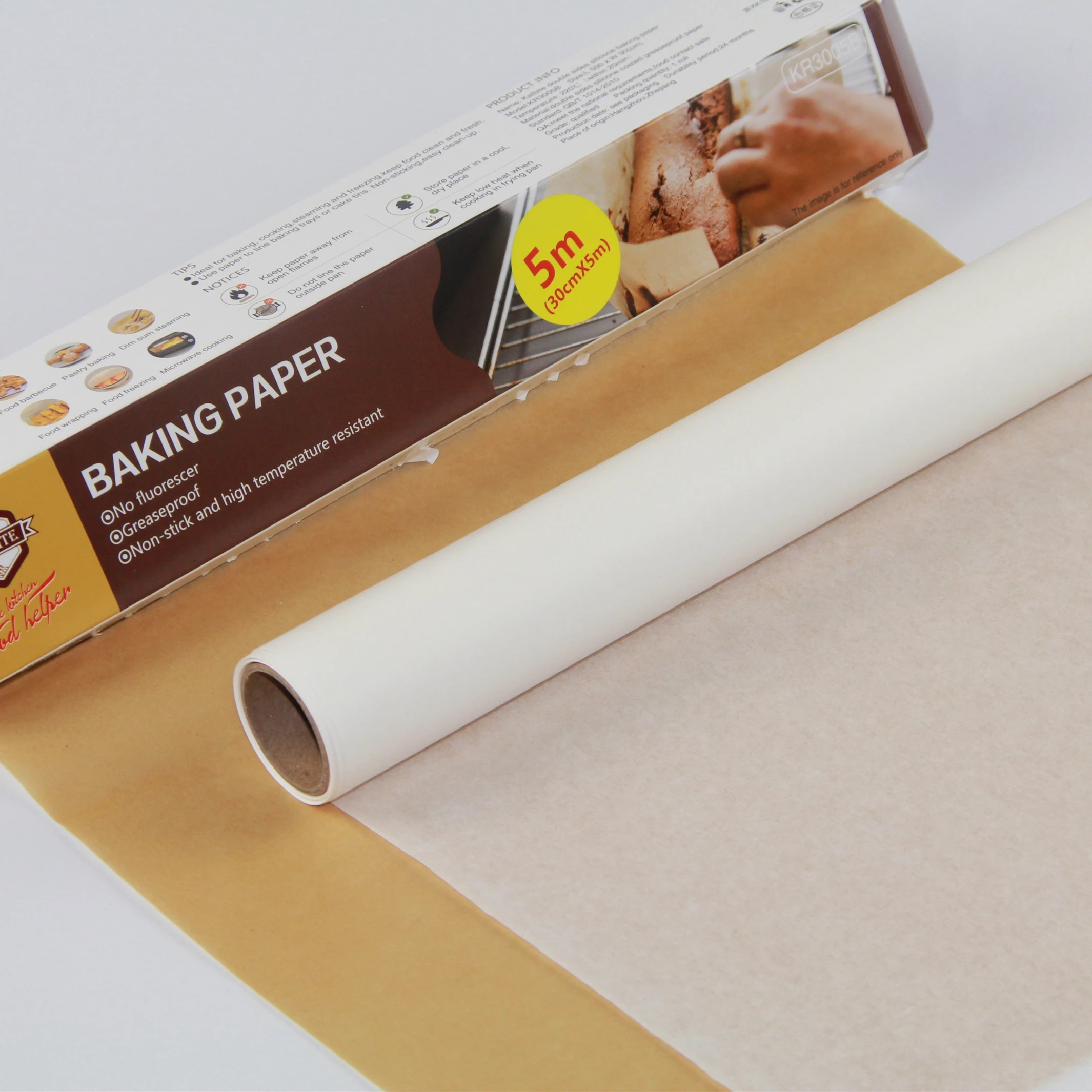 Hot Sale Natural Genuine Vegetable Silicone Parchment Baking Paper