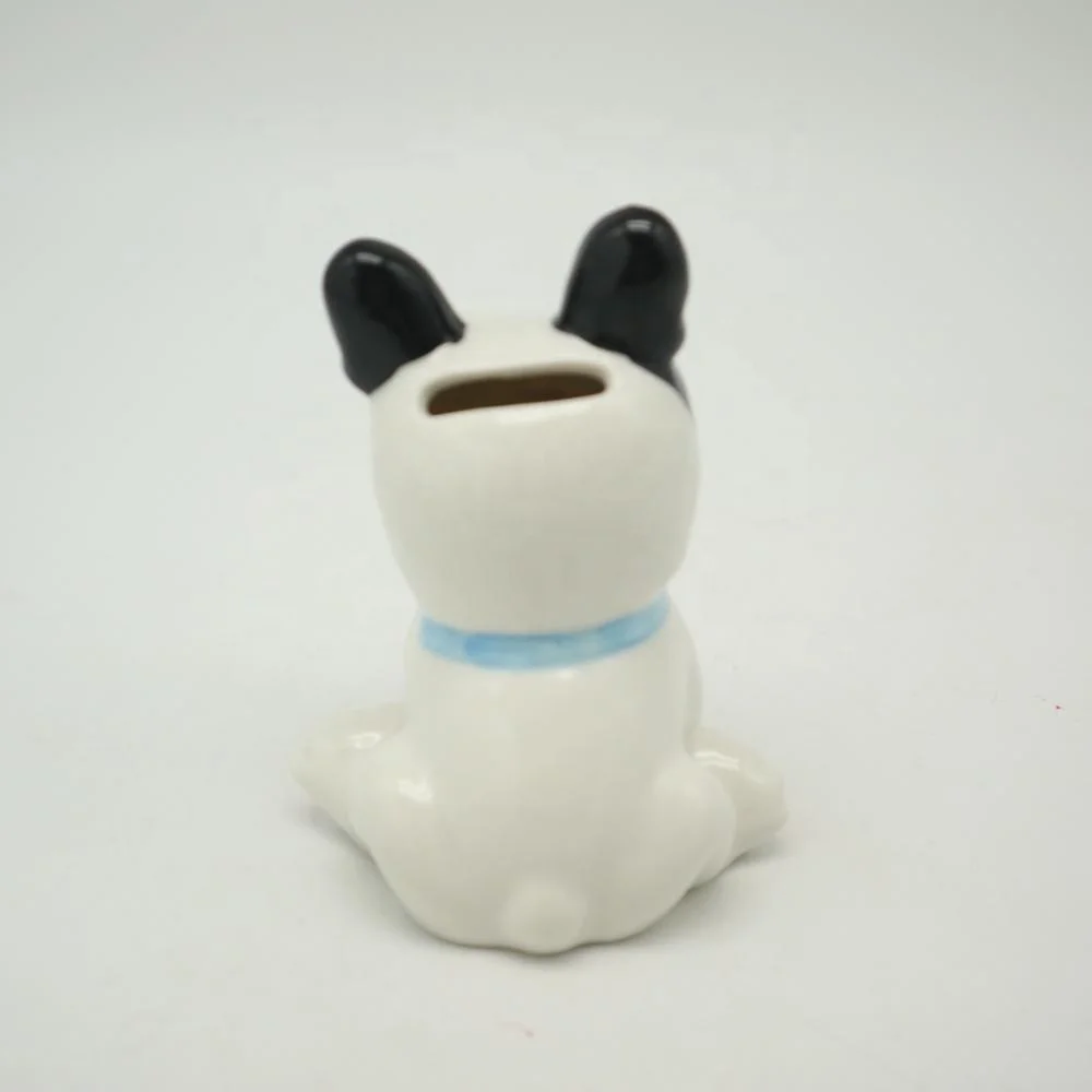 Hot Selling Custom Cute Ceramic Dog Shape Coin Bank Toys for Child Gift