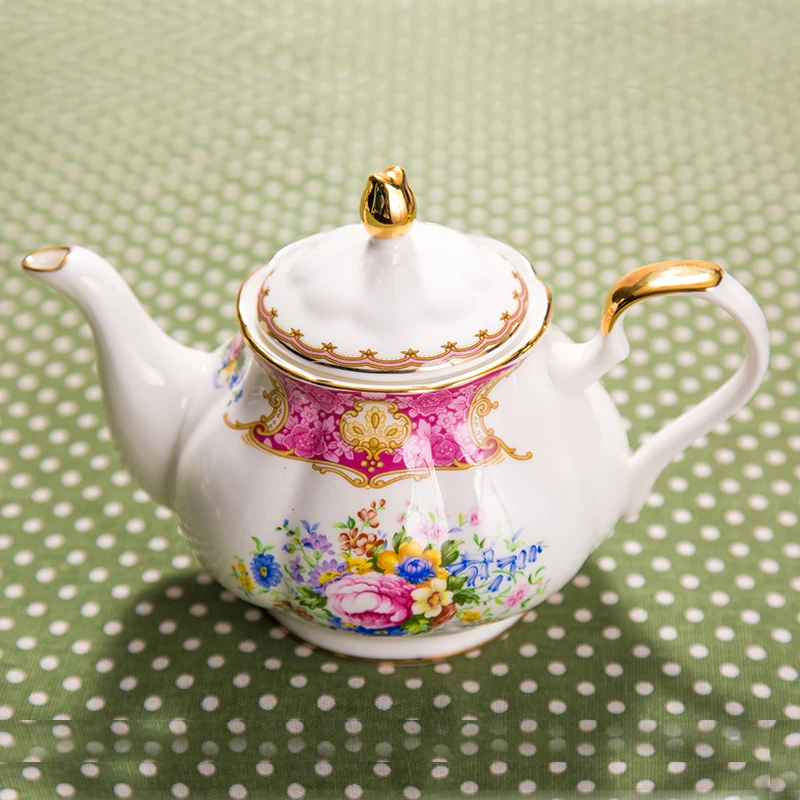 British Style Girls Like Vintage Fine Bone China Gold Rim Ceramic Tea Pot