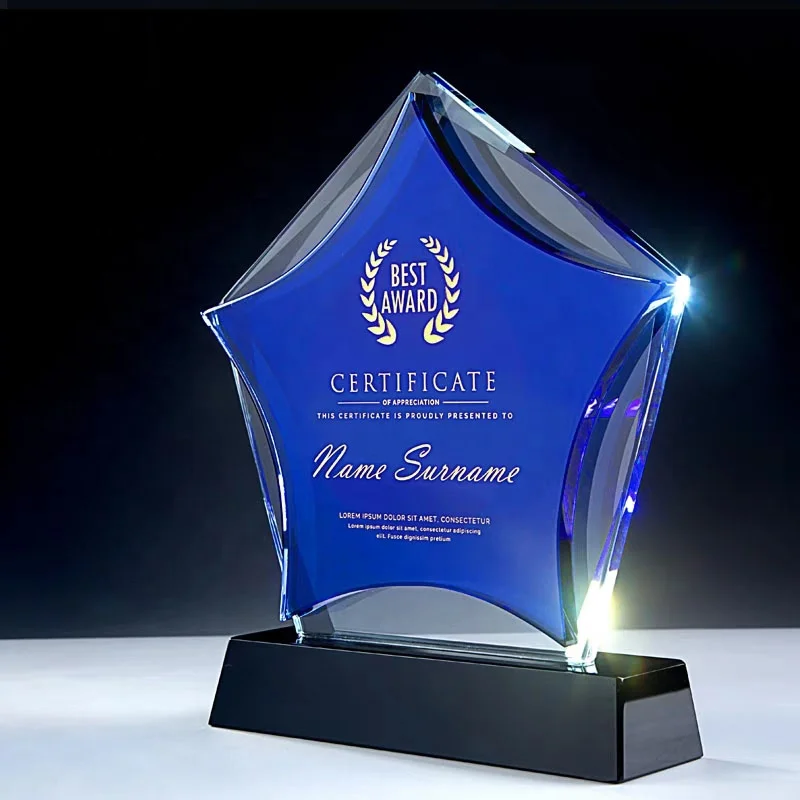 Good Selling Corporate Multi Frame Original Designed Crystal Trophy Glass Trophies Awards