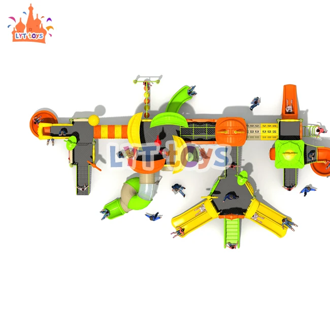 Kids playground plastic slides outdoor playground equipment