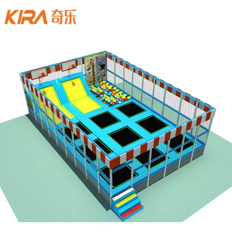 European Standard Large Indoor Parkour Trampoline Indoor trampoline park