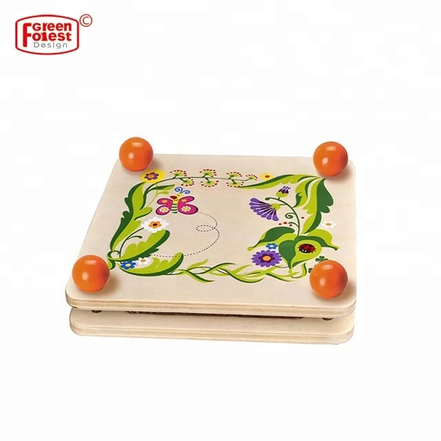 Wooden Flower Press new educational and intellectual wooden toys