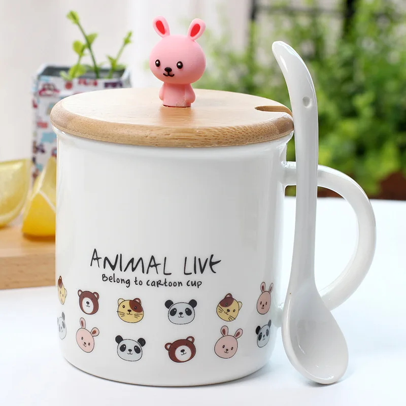 
Zogift Cute Korean Design Water Cup Ceramic Mugs Kids Cartoon Mug 