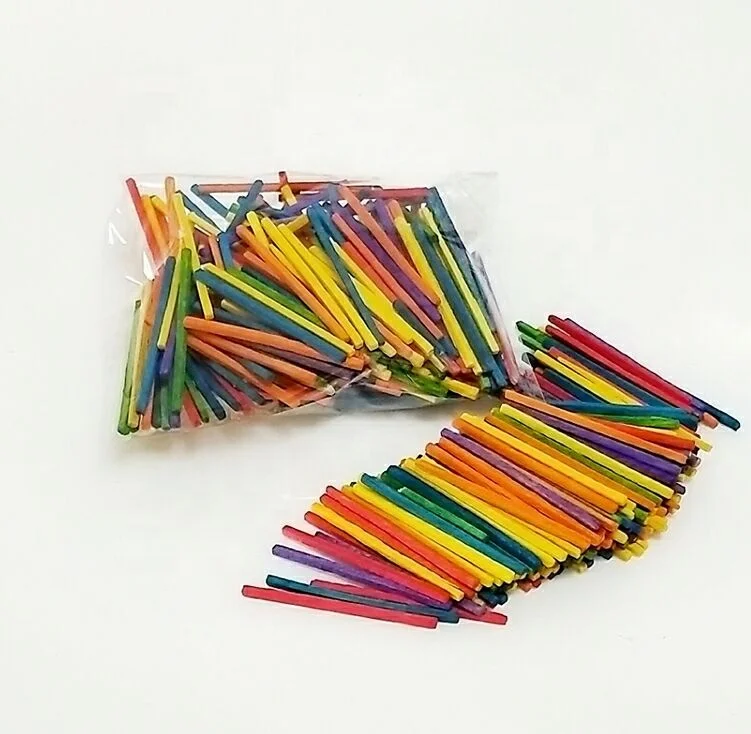 wooden color match sticks for kids DIY handle craft kit
