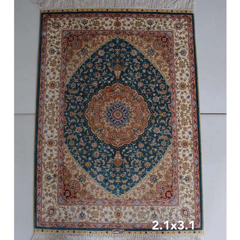 Chinese silk hand knotted persian floor rug on sale