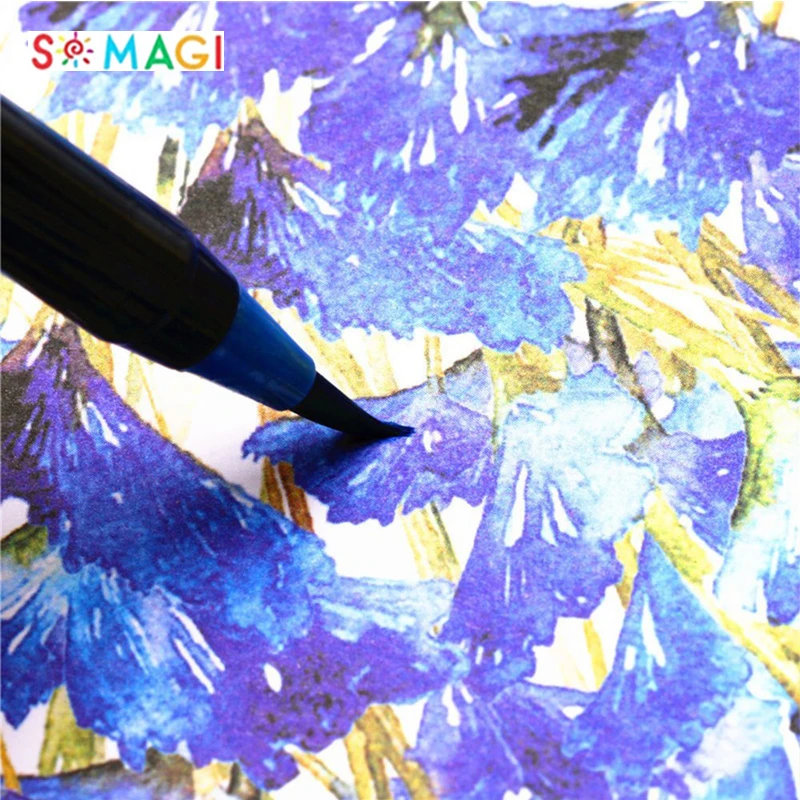 24 Premium Soft & Flexible Real Brush Tipped Art Markers Watercolor Brush Tip Pen Set