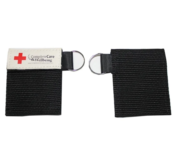 BK-K75 Customized portable Key Ring First Aid Kit Gift Pouch / Travel Medical Kit with CPR Mask