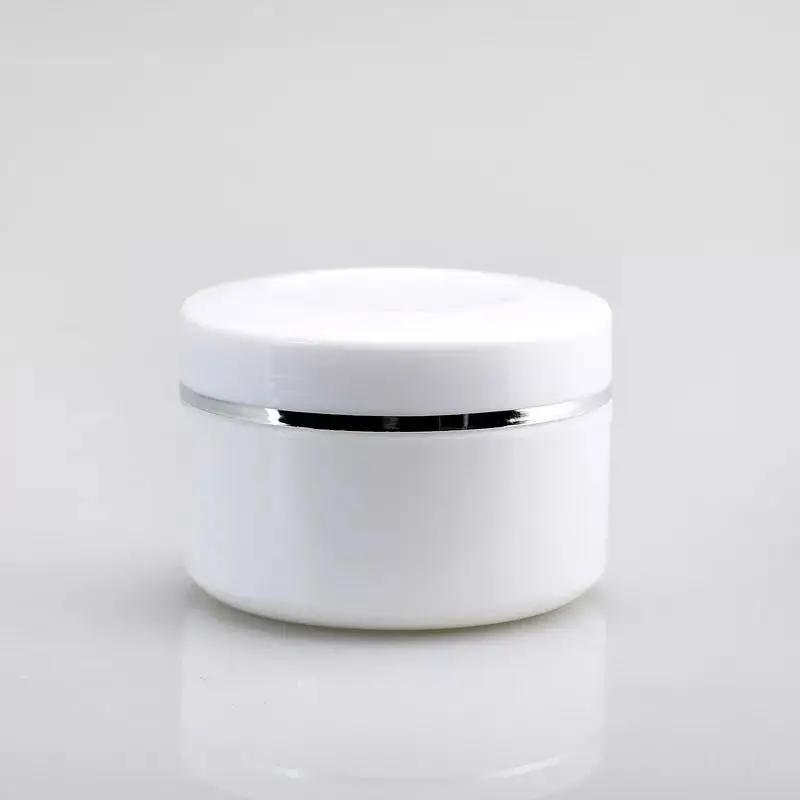 100ml 200ml 250ml 300ml  500ml Plastic PP white cosmetic cream jar with spoon and sealing ring / facial cream jars container