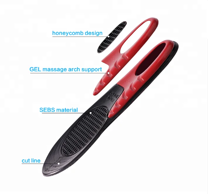 Hot Sell Wholesale fitness tracking sport insole Silicone Gel Massaging Insoles