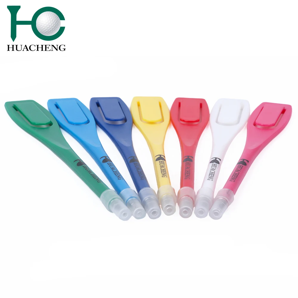 Colorful plastic golf pencils with cap in plain or with custom logo printing