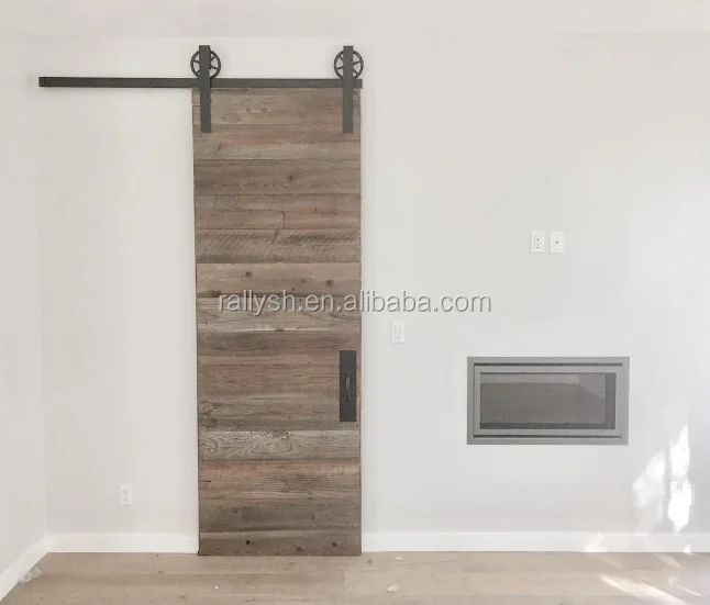 
6ft Vintage Strap Industrial Wheel Sliding Barn Wood Door Hardware Track Kit 
