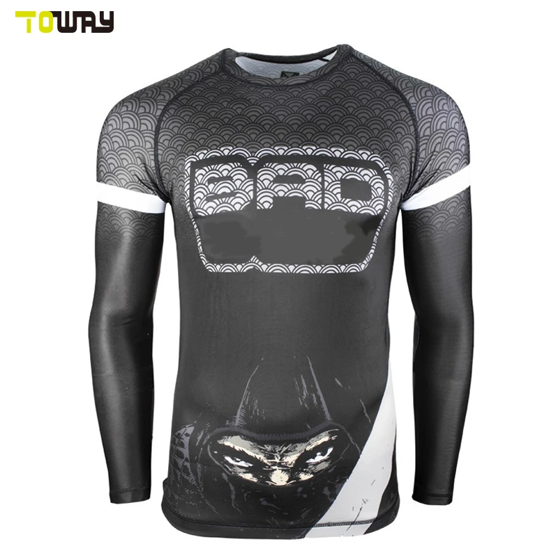 custom long sleeve men surfing rash guard manufacturer
