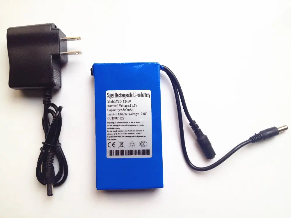 Super rechargeable OEM 12V li-ion battery pack 5000mah without on/off switch for LED Board or Lan router