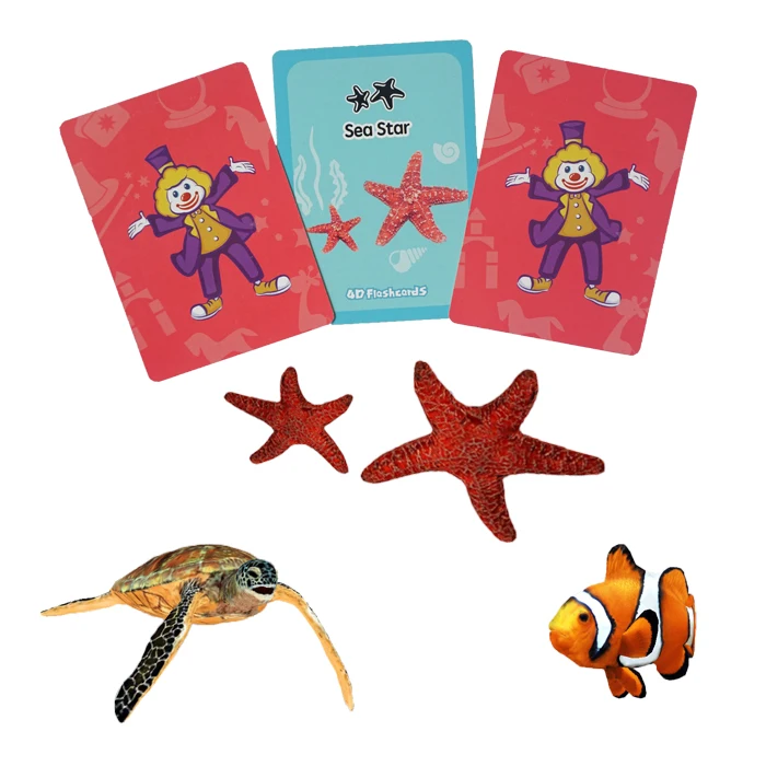 2021 customized logo Augmented reality ar card  4d flashcards children learning  educational flash cards