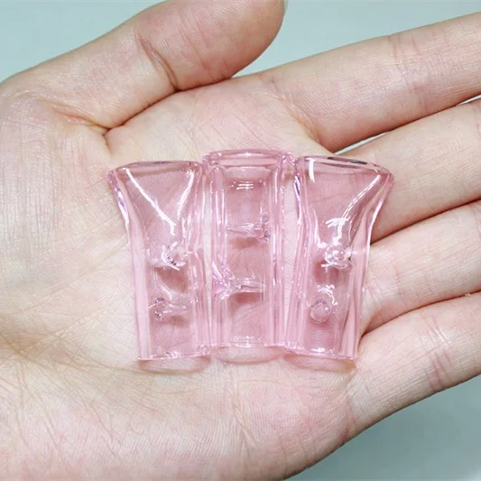 clear pink glass filter tip 8 10 12mm custom shape cigar holder glass pipe for rolling paper