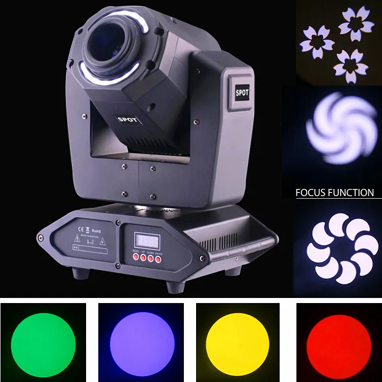 High speed strobe effect LED Stage Light Spot Moving Head Stage Lighting 75W  White LED  with 14x02.W  RGBW 4-in-1 LED Around