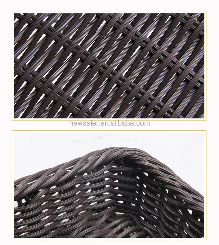 rectangular PP rattan display basket in supermarket