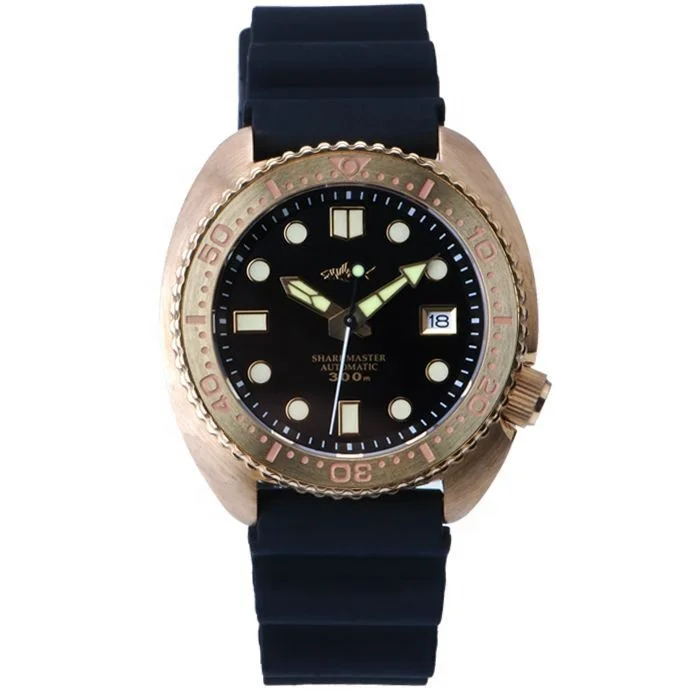 
Ready to ship 2019 new design vintage shark Bronze 30 Atm Waterproof turtle Dive Automatic Men Watch 