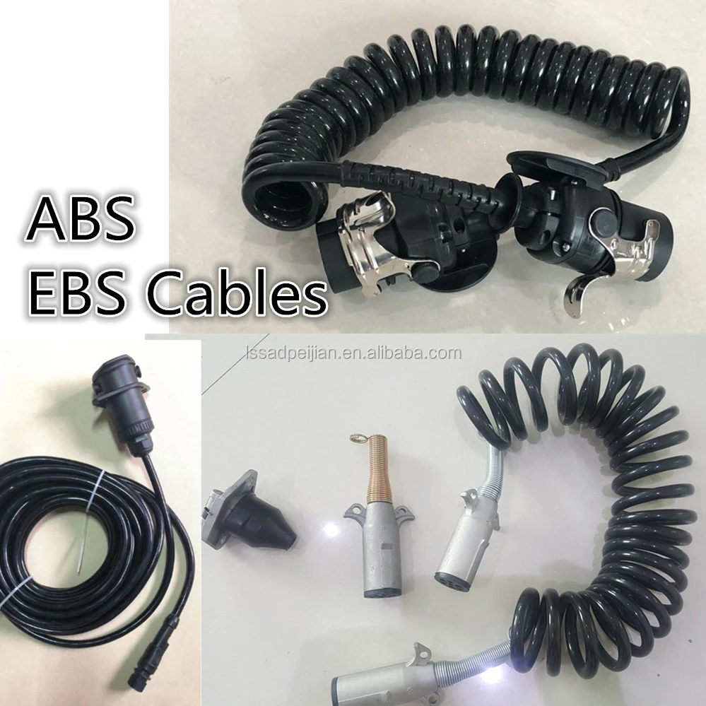 ABS 7 Pins/5 pins  Screw Sockets For Trailers Truck,/abs brake cable,spiral Heavy Duty 7 pin EBS/ABS Trailer Female Connector