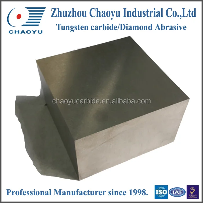 K30 tungsten carbide plates carbide blocks blanks gold plated tungsten bars