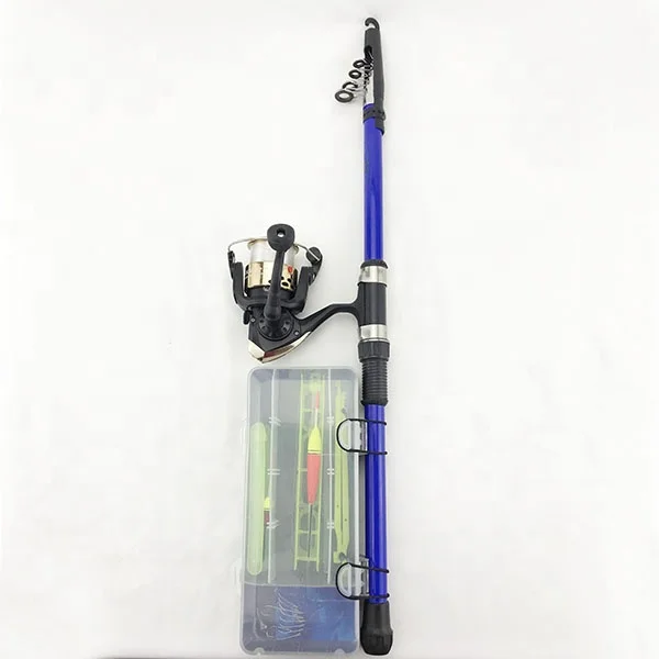 Telescopic Fishing Pole Rod and Reel Combo Full Kit Case with hard Lures Hook
