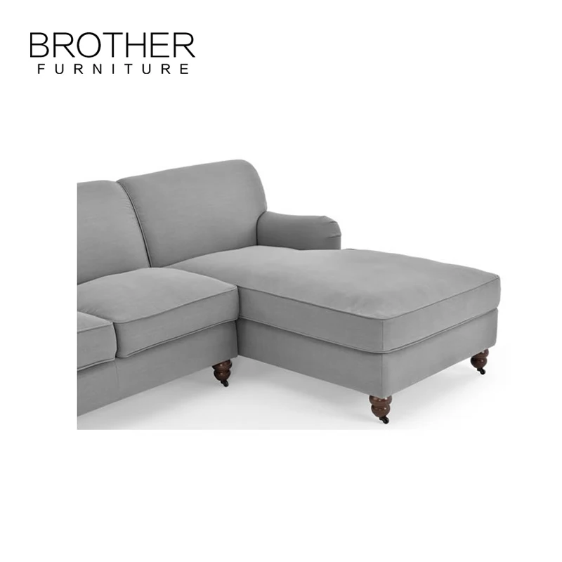 Three Seat Grey Fabric fancy couch living room corner sofa bed with reclining headrest