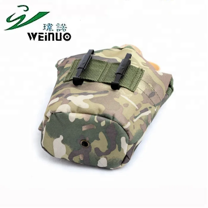 Durable Olive green Camouflage Gourd Water Bottle PE Cantteen With Belt For Hiking Camping