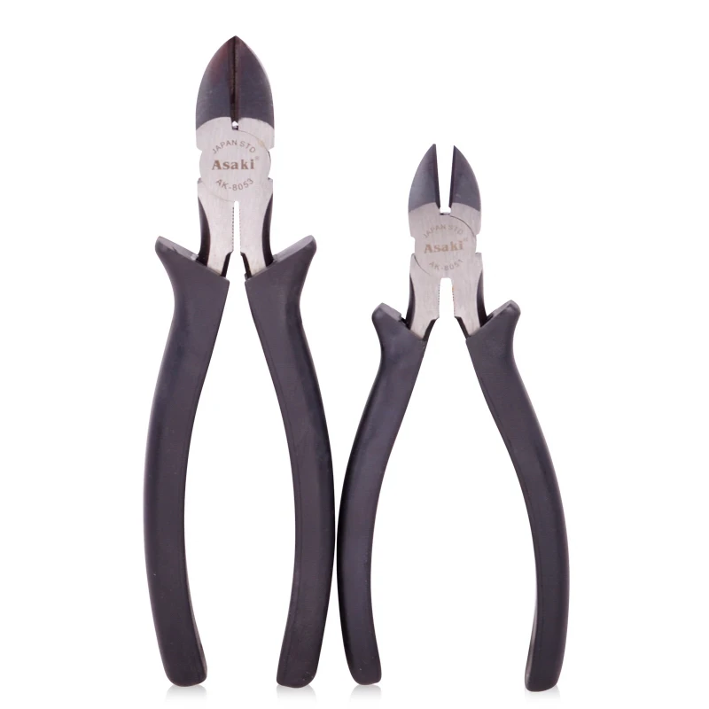 AK-8051 American type side cutting pliers tools with black handles