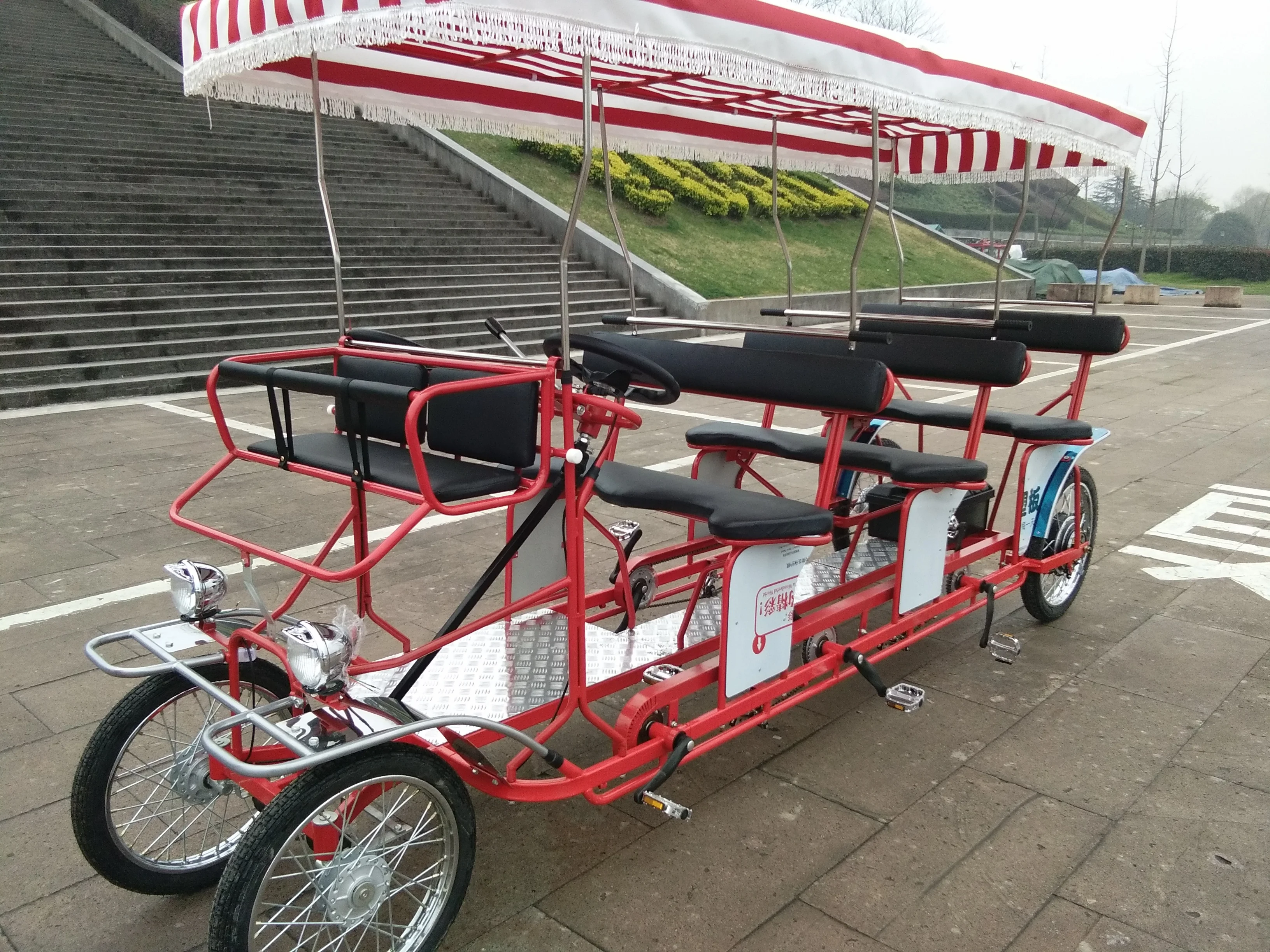 DELUXE EX-SIZE  6PERSONS ELECTRIC  SURREY BIKE WITH LED LIGHTS SURREY  QUADRICYCLE