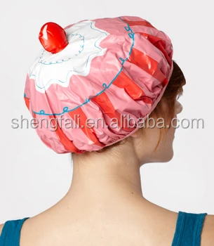 
Lovely cupcake home bathing PVC shower cap for kids 
