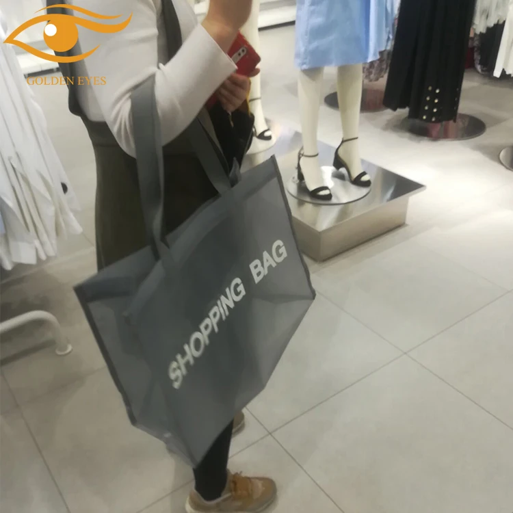 Eco reusable gym nylon mesh shopping bag grocery bag luxury nylon shopping bag