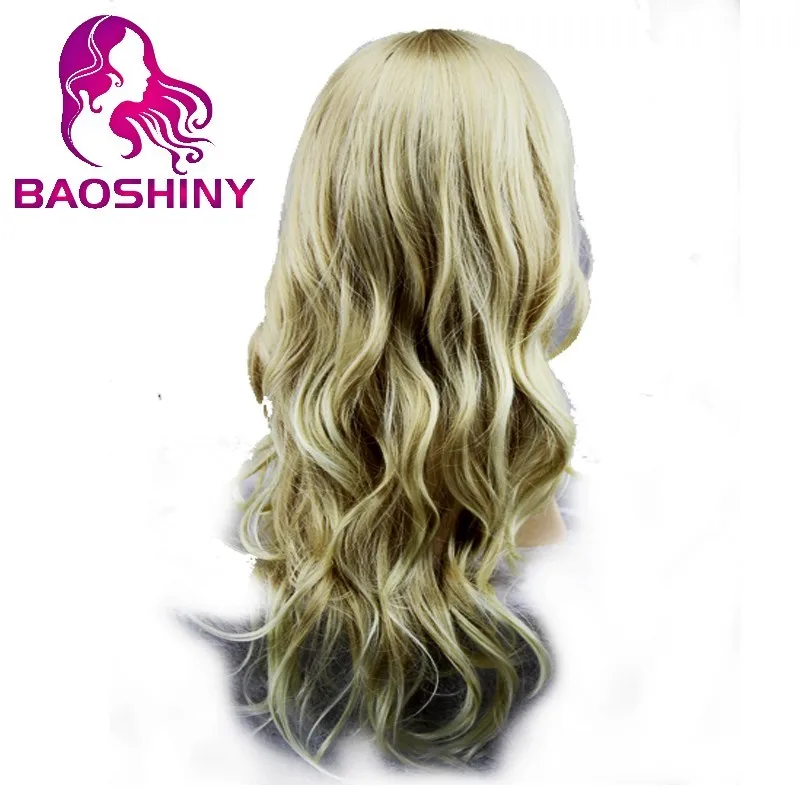 blonde wig long loose wave wigs synthetic lace front wig heat resistant Synthetic Hair
