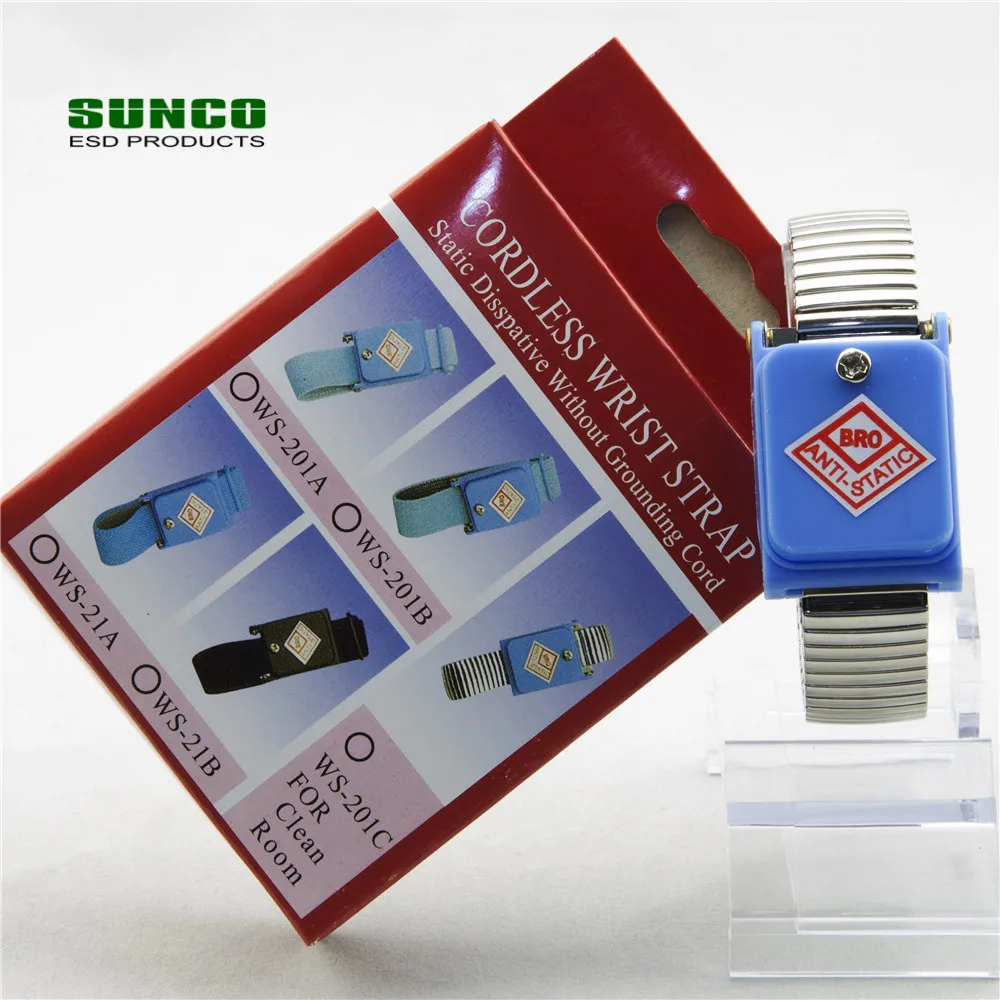 blue red black wireless esd wrist strap antistatic wrist band from China