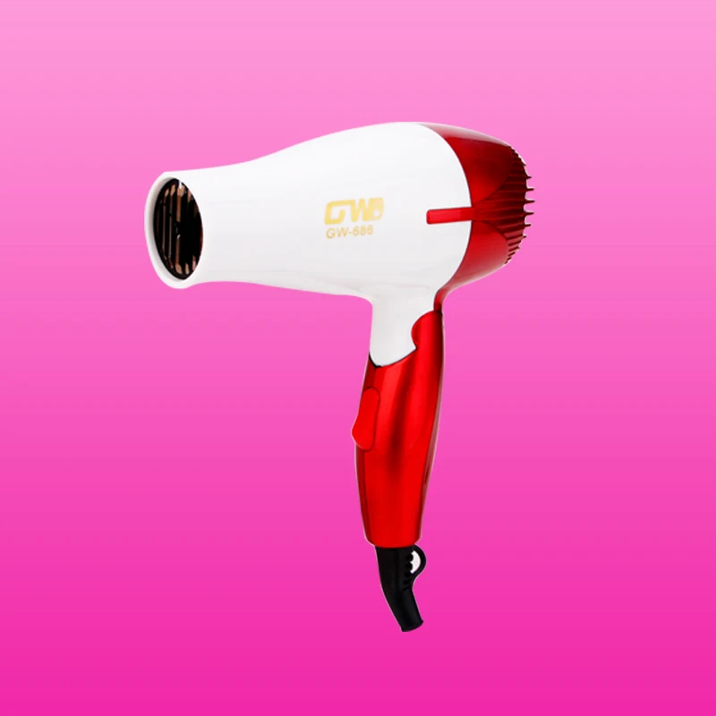 Portable Mini travel household hotel drawer foldable hair dryer with blue and red