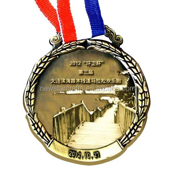 Custom silver enamel football club festival sports alloy medal