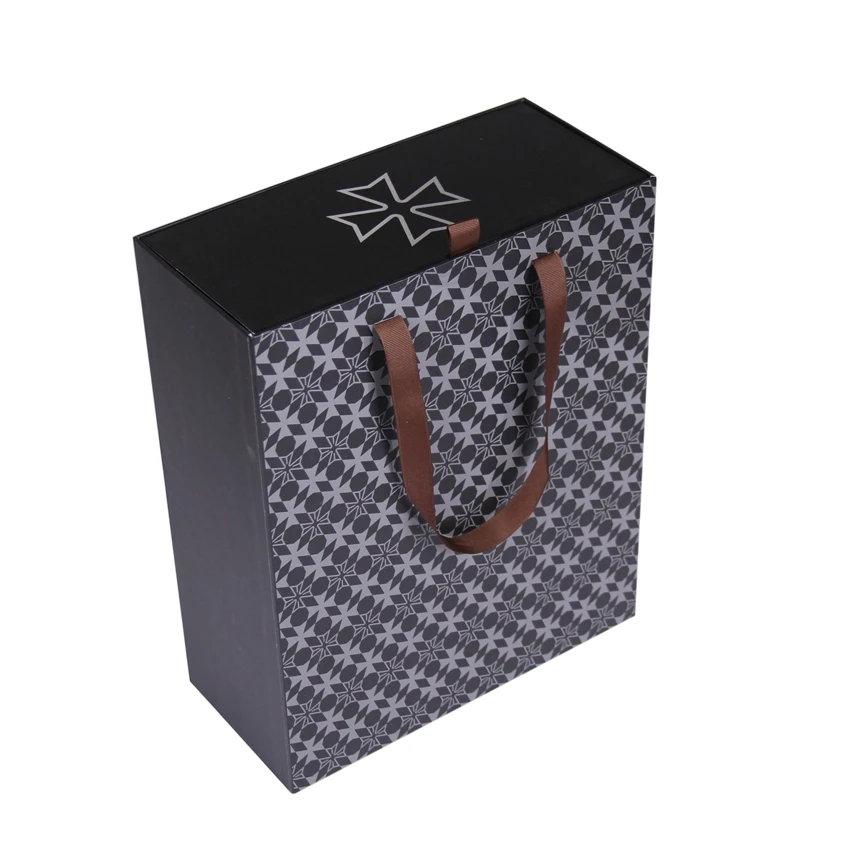 Custom label printing uv coating black cardboard blank shoe box